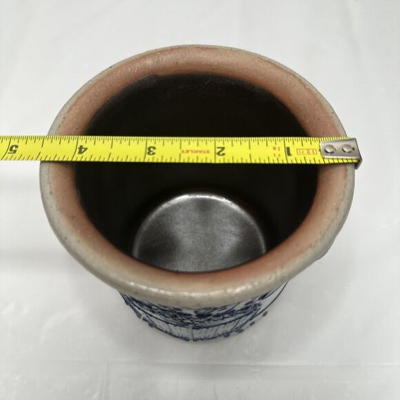 1992 Salmon Falls Blue Decorated Stoneware Blue Berries Basket CrockWare Pottery - Picture 10 of 13